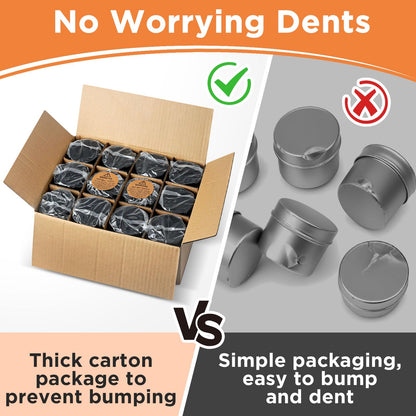 CollectHall 4oz Candle Tins with Lids, 24 Set DIY Candle Making Kit Includes Bulk Tins, Wood Wicks, Stickers, Wick Holders & Warning Labels for Small Business