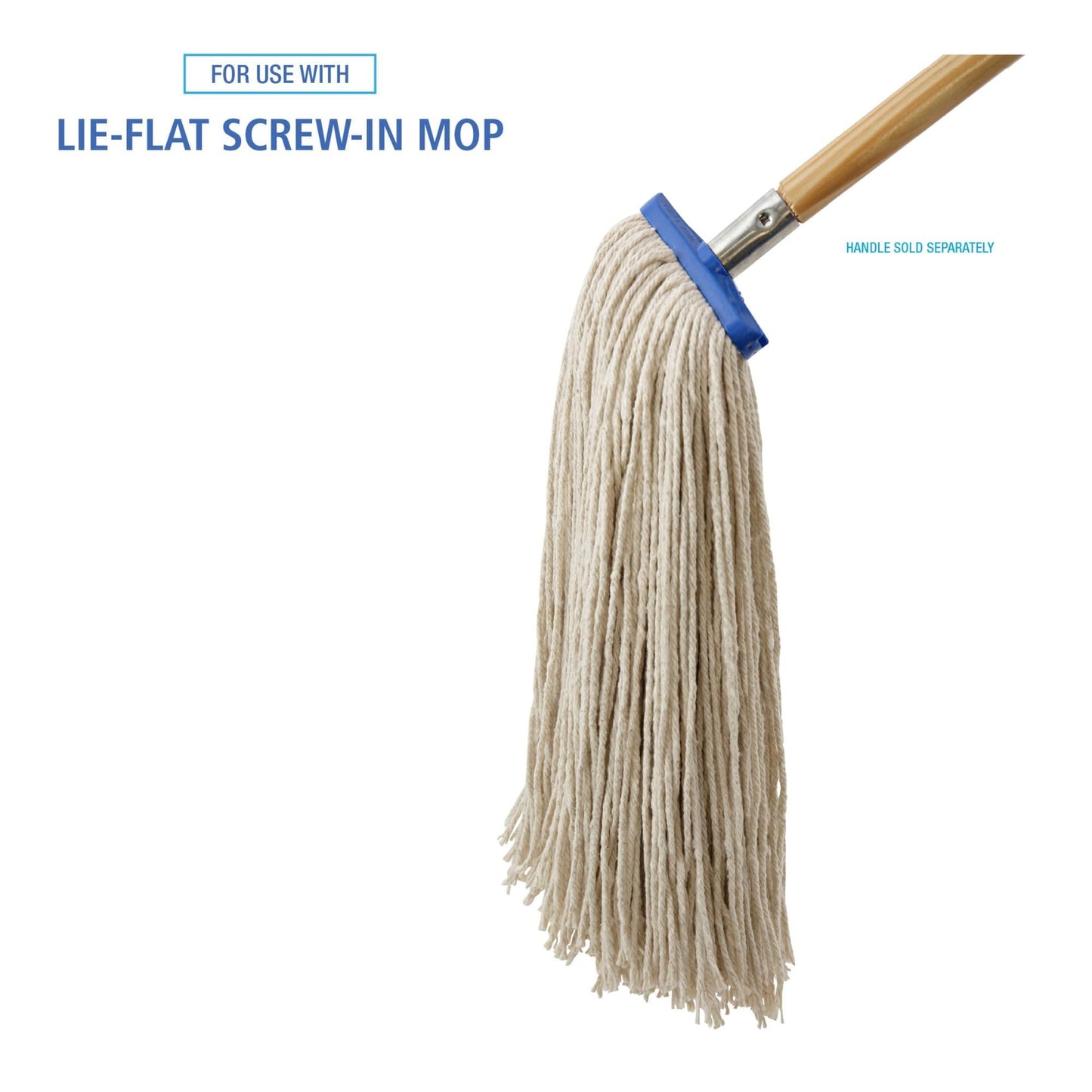Boardwalk BWK720C Mop Head, Economical Lie-Flat Head, Cotton Fiber, 20oz, White (Case of 12)