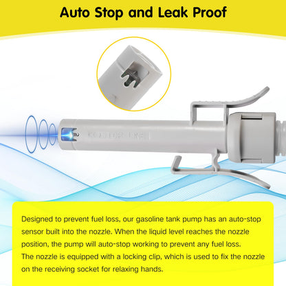 Automatic Fuel Transfer Pump with 32 Gallon Portable Fuel Caddy Tank, Auto-Stop Sensor Nozzle, AA Battery/12V DC 2 Power Modes, Tank Adapters, for Gasoline Diesel Fuel DEF Urea