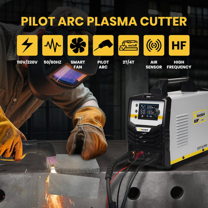 SSIMDER 50A Plasma Cutter Pilot Arc 110V/220V Dual Voltage, 1/2" Clean Cut IGBT Inverter Cutting Machine with LED Display for DIY, Auto Repair, Home & Light Fabrication