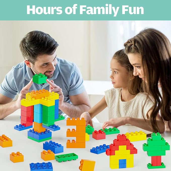Building Blocks for Toddlers 2-5 Including Dinosaurs Cars 116-piece Large Classic Building Bricks Set Educational Toys for Children Boys Girls All Ages Compatible with All Major Brands