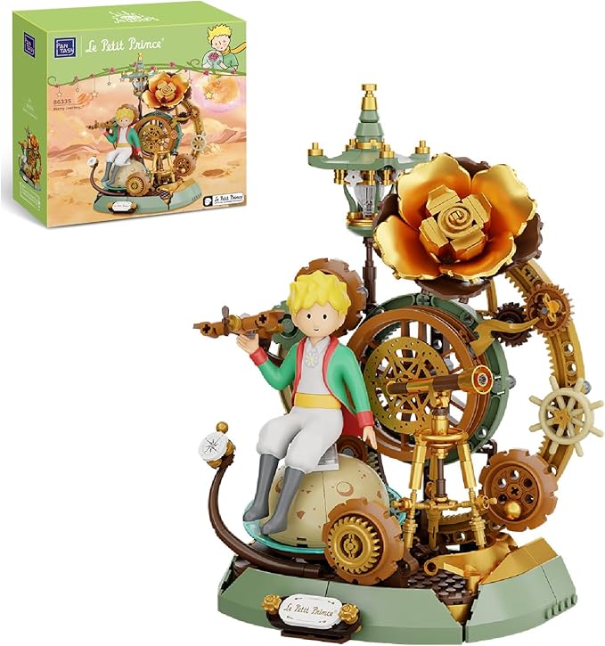 PANTASY The Little Prince – Starry Journey Building Set Vintage Mechanical Pocket Watch-Inspired Model with Gears Telescope &amp Golden Rose Collectible Display Toy with Exclusive Prince Figure