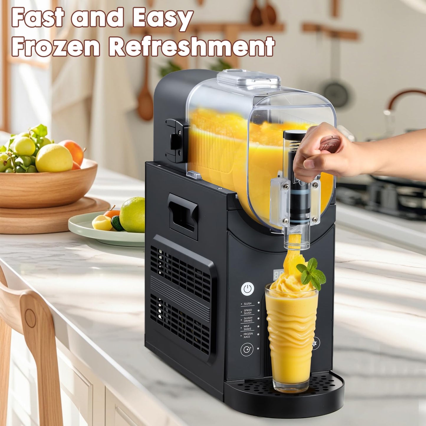 YODHOSA Slushie Machine Professional Slushy Maker,64 oz Frozen Drink Maker with 5 Pre-Set Programs for Milkshake,Frappe,Margarita,Cold Drink,No Ice Needed