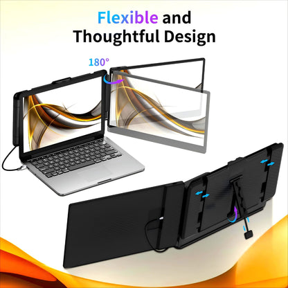 CIDETTY Laptop Screen Extender, 14" Dual Portable Monitor FHD 1080P IPS, USB-C/HDMI Plug & Play Travel Screen for 13-17" Laptops, Compatible with Wins/Mac/Chrome/Switch/Android
