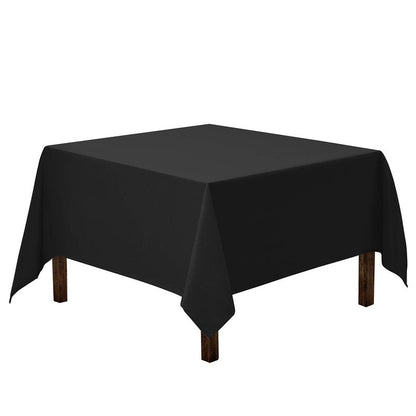 Gee Di Moda Square Tablecloth - 70 x 70 Inch Black Table Cloth for Medium Square or Round Tables - Heavy Duty Washable Fabric - for Buffet Table, Holiday Party, Dinner, Wedding & Baby Shower