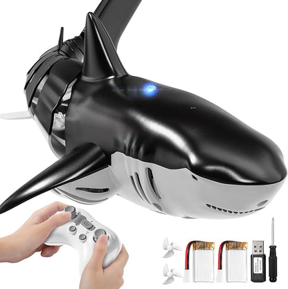 2.4Ghz Remote Control Shark Toys for Kids 6 7 8 Years Old 1:18 Scale High Simulation Shark for Pool Bath Toys for Toddlers Electronic RC Sea Animal Outdoor Water Gifts