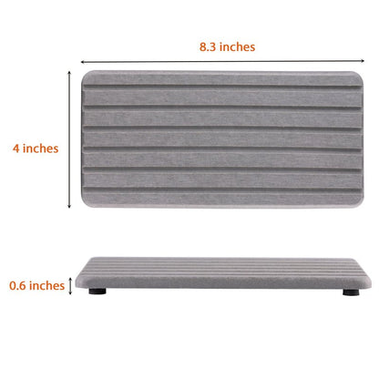 NiuYichee 2 PCS Water Absorbent diatomite Coasters, 8.3" x 4" Water Absorbing Stone Tray for Sink, Stone Drying mat for Kitchen Counter, Stone soap Tray Used for Hand Soaps & toiletries & Plants