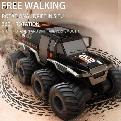 2 Battery 8WD Rc Cars for Boys Age 8-122.4G Off Road All Terrain Amphibious Rc Truckremote Control Boat Top Christmas Gifts 2025 for Kids-Black
