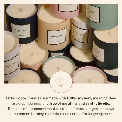 Hotel Lobby Napa Valley Candle – Luxury Hand-Poured 9.75oz 100% Soy Wax with Black Currant, French Oak, Sweet Soil, and Mulberry – Paraffin-Free, Infused with Essential Oils, 65-Hour Clean Burn