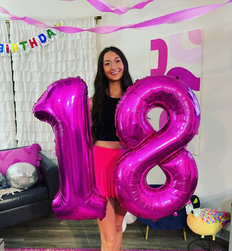 Rosy Purple 4 Balloon, Number Balloons 40 Inch, 4th Birthday Decorations for Girls Four Large Numbers for Party Decor, Number 4 Balloon