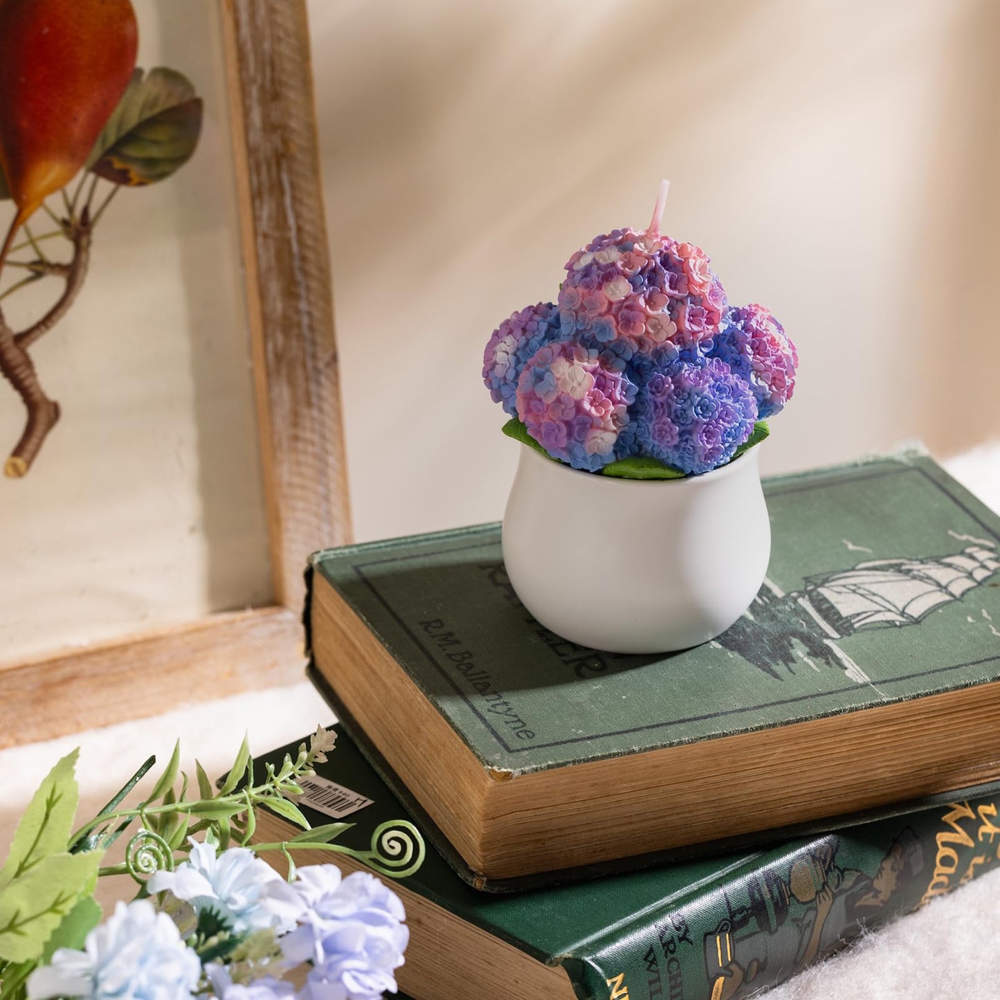 Hydrangea Potting Scented Vegetable Wax Candle Home Decora for Mother's Day