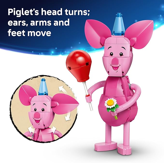 LEGO Disney Piglet's Birthday Fun Building Toy - Winnie The Pooh Toy for Girls &amp Boys Ages 9+ - Gift for Birthdays - Kids Room Decor - 43305