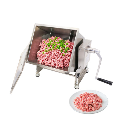 Hakka 30lb/15L Commercial Meat Mixer, Stainless Steel 20L Tilt Tank Manual Meat Mixer for Sausage (Mixing Max.30lb/15L for Meat)