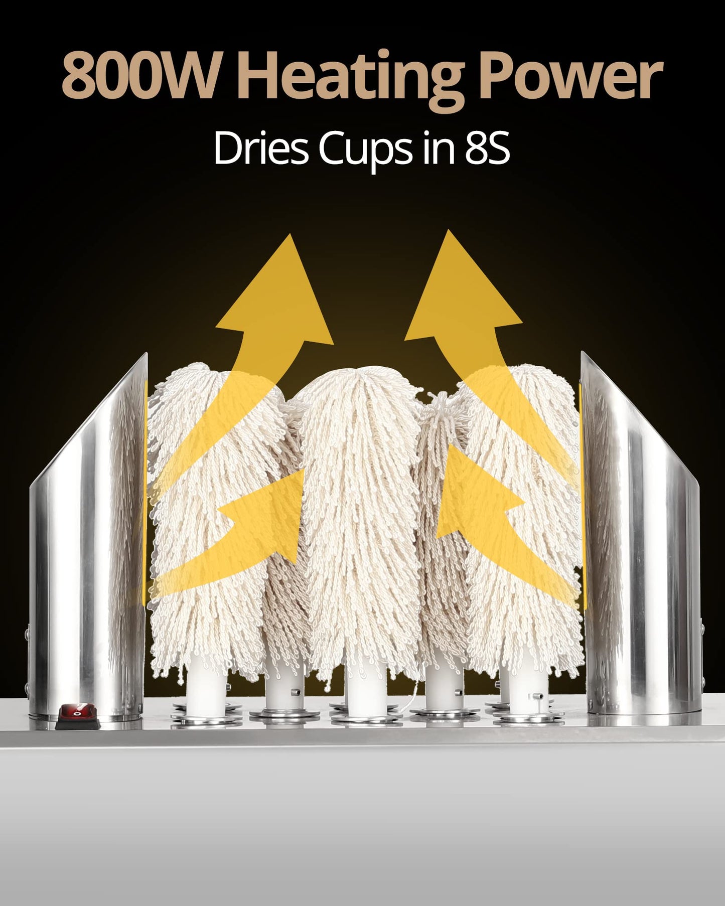 GarveeTech Electric Wine Glass Polisher with 8 Pure Cotton Brushes