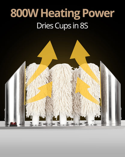 GarveeTech Electric Wine Glass Polisher with 8 Pure Cotton Brushes