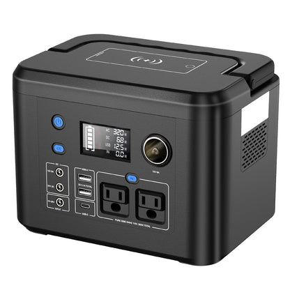 powkey Portable Power Station 350W, 260Wh/70,000mAh Backup Lithium Battery, 110V Pure Sine Wave Power Bank with 2 AC Outlets, Portable Generator for Outdoors Camping Travel Hunting Emergency
