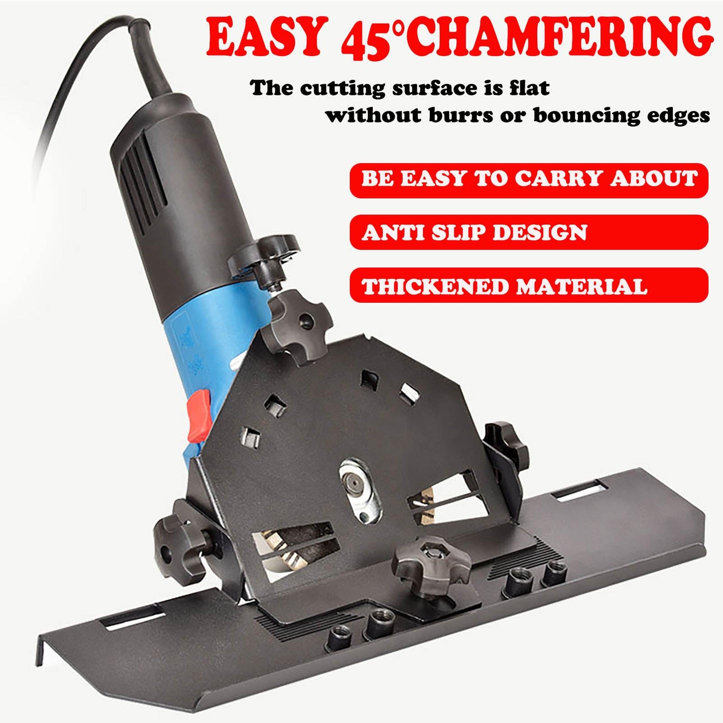 45 Degree Tile Chamfering Tool, Angle Grinder Tool for Tile Chamfering, Tile Cutting Tools ONLY for 4-1/2’’ & 5’’ Angle Grinder with Red Knobs