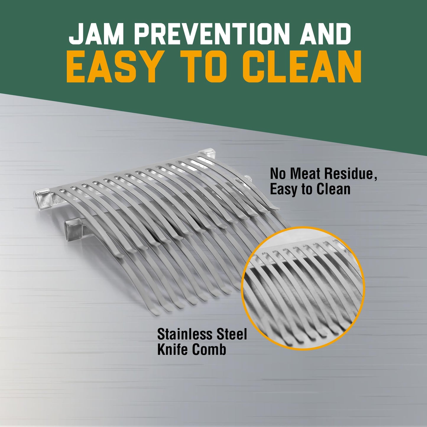 Valley Sportsman 2-in-1 Manual Meat Tenderizer, Jerky Slicer, 2 Sets of Stainless Steel Blades, Tenderizing Blades and Jerky Slicer Blades, for Beef and Chicken (Silver)