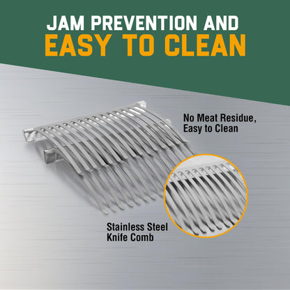 Valley Sportsman 2-in-1 Manual Meat Tenderizer, Jerky Slicer, 2 Sets of Stainless Steel Blades, Tenderizing Blades and Jerky Slicer Blades, for Beef and Chicken (Silver)