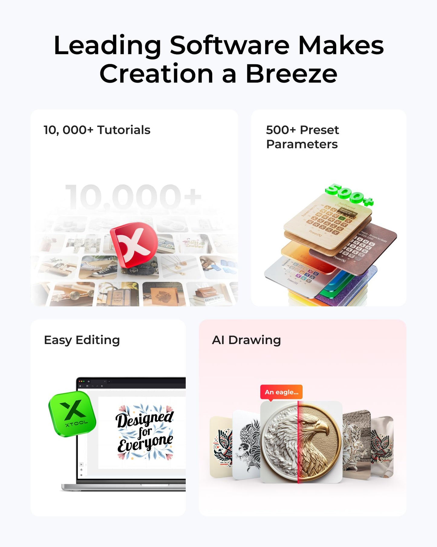 xTool M1 Ultra Laser Cutter and Engraver Machine, 4-in-1 Craft Machine with 10W (10000mW) Class I Laser Engraver, Inkjet Printing, Blade Cutting, Pen Drawing, Use on 1000+ Materials - Premium Bundle