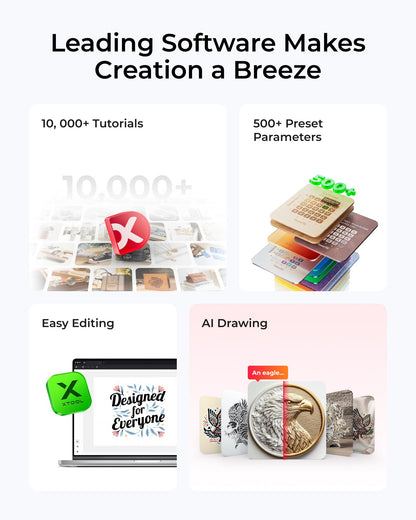 xTool M1 Ultra Laser Cutter and Engraver Machine, 4-in-1 Craft Machine with 10W Laser Engraver, Inkjet Printing, Blade Cutting, Pen Drawing, Easy to Use on 1000+ Materials - Basic Bundle