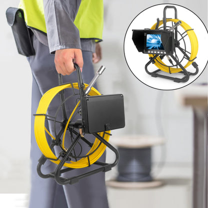 KAOLALI Endoscope Sewer Camera with Light Pipeline Inspection Endoscope Camera 5” high Resolution Screen 6 LED Light with DVR Function Snake Cable Waterproof for Sewer Line Home Pipe Plumbing