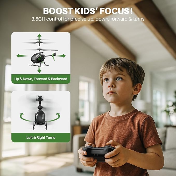 SYMA S100 Mini RC Helicopter with Gyro Stabilizer Altitude Hold 3.5 Channel 5-7 Min Flight Time Remote Control Helicopter Toy for Boys and Girls