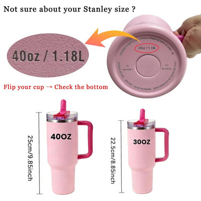 ANTAND 40oz Flip Straw Leak Proof Lid for Stanley H2.0 Quencher Protour Tumbler, 2 Pack Spill Proof Lid Replacement Straw Cover Top for 40 OZ Stanley Cup Accessories (Ash, Blue Spruce)