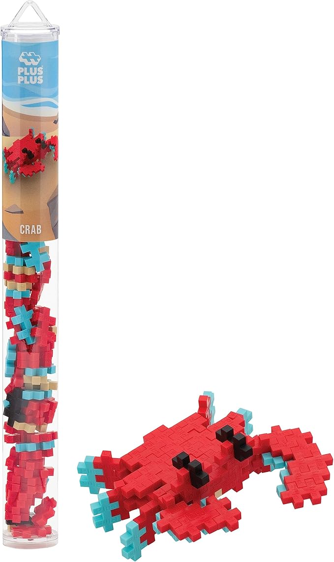 PLUS PLUS Building Block Playset Kit Themed Figures 3D Puzzle Fun Stem Toys for Kids 350 Mini Interlocking Pieces - 5 Tube Bundle Ocean