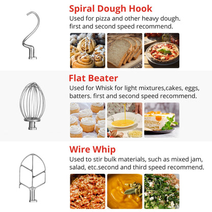 Towallmark Commercial Food Mixer 15QT 600W 110V 3 Speeds Adjustable, Stainless Steel Bowl Stand Mixer With Safety Guard, Premium for Schools Bakeries Restaurants Pizzerias