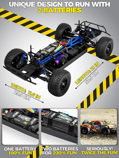 1/8 Scale Brushless RC Cars for AdultsMax 40mph Electric Off-Road Monster TruckWaterproof High Speed RC Car 4WD Remote Control Car with 3S Lipo 30+ Min Play All Terrain