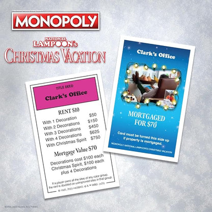 Monopoly National Lampoons Christmas Vacation Featuring Themed Tokens Squirrel Egg Nog Glass Chainsaw &amp More 2-6 Players Ages 15+ Play Time 60+ Officially Licensed National Lampoons Board G