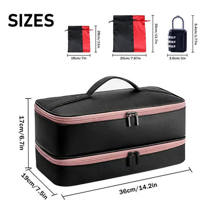 Turesmith Sex Toy Storage Bag with 2 Password Locks 4 Sex Toy Bags (Black) - Foldabl Lockable Adult Toy Organizer for Discreet Storage Privacy Protection