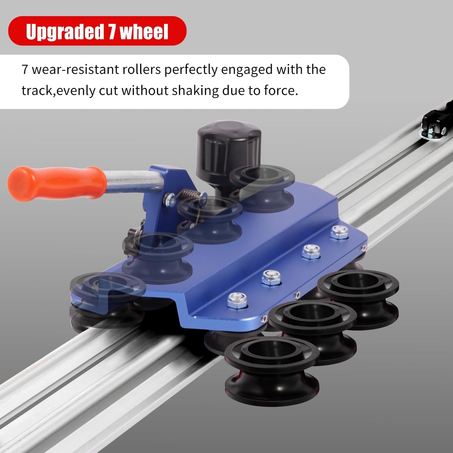 110" Large Format Manual Tile Cutter, Professional Porcelain & Ceramic Tile Cutting Tool with Suction Cups & Tile Pliers, 3-Head Scoring Wheel System, Cuts Stone & Porcelain Tiles up to 4.7" Thick