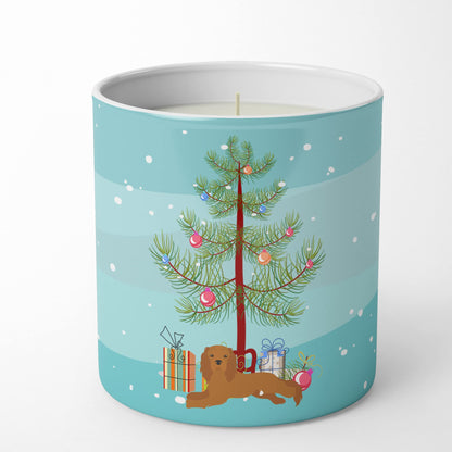 Caroline's Treasures CK3495CDL Ruby Cavalier King Charles Spaniel Christmas Tree 10 oz Decorative Soy Candle Nature Soy Wax Essential Oil Home Decor Ideal for Bedroom Kitchen Bath Office Gift, 10 oz
