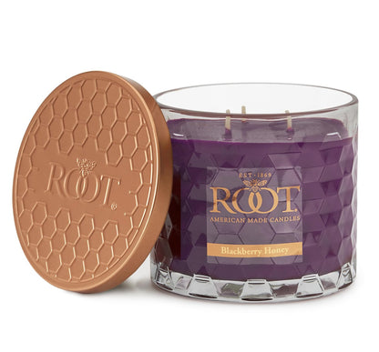Root Candles Scented Candles Honeycomb Beeswax Blend Premium Handcrafted Candle, 12-Ounce 3-Wick, BlackBerry Honey