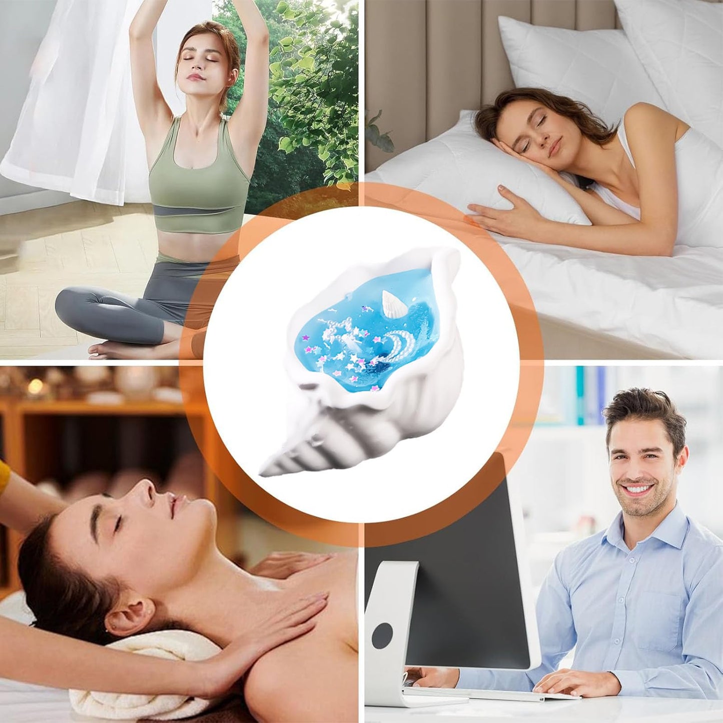 4 Pack Scented Candles for Home Small Candles Candles Gifts Sets for Women Men Birthday Thanksgiving Christmas Valentine's Mother's Day (Light Blue &Orange) (Blue&Orange)