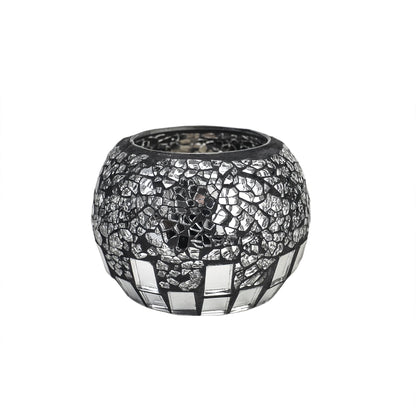 ELEGANTZ Tealight Candle Holder Centerpiece Table Decorations Luxury Mosaic Glass Candle Holder Dining Table Centerpiece Decor Elegant and Modern Tea Lights - Set of 2