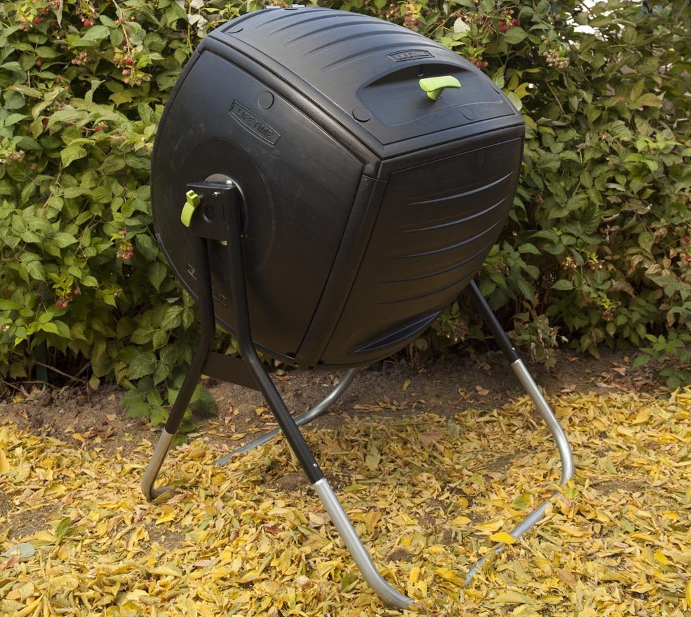 Lifetime 60076 50 gal Compost Tumbler, Black