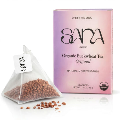Sana Himalayan Tartary Buckwheat Tea Organic – Naturally Gluten & Caffeine-Free, Roasted Aromatic Herbal Tea, 16 Tea Bags (6g Each)