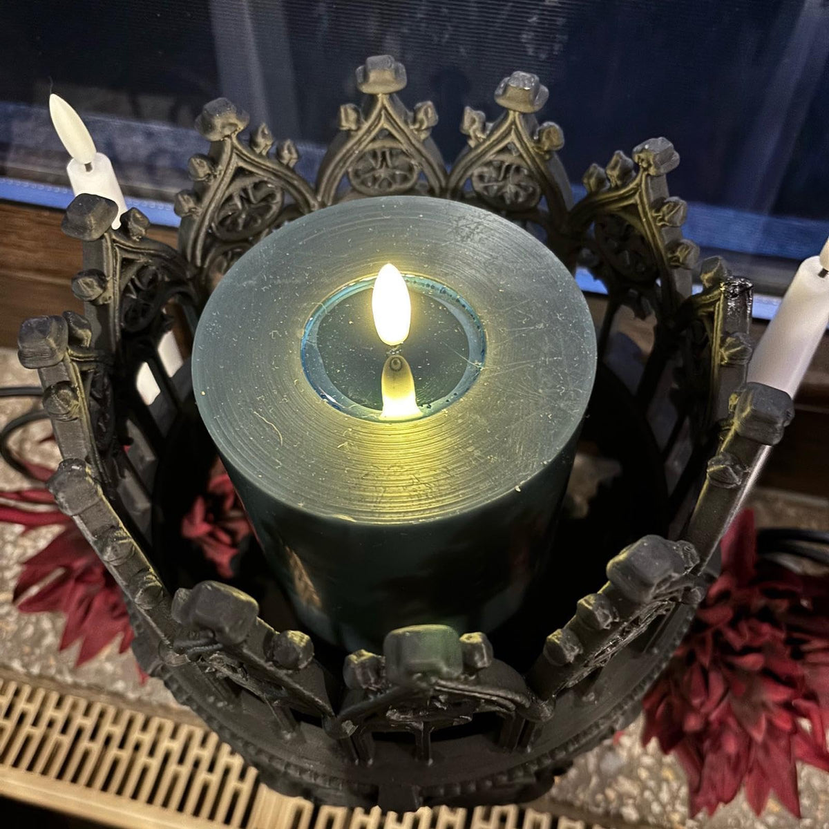 Pillar Candle Holders - Cathedral Design Decor,Candlestick Holder | for Home Dinner Room Fireplace Mantel Farmhouse Wedding