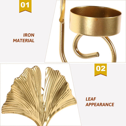 HOMSFOU Wall Mounted Candle Holder Elegant Metal Leaf Design for Home Decoration Stylish Tealight Stand for Bedroom and Living Iron Wall Sconce