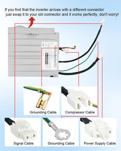 W10133449 Refrigerator Inverter Control Board VCC3 1156 M4 F 9B 3.3A Output Fit for Select Refrigerators Replace W10629033 2209324 2221559 2223385 2224047 2304098 519306000