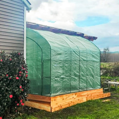 EAGLE PEAK 3 Tier Lean to Portable Greenhouse, Heavy-Duty Indoor & Outdoor Garden with Wire Shelves, 2 Roll-Up Zipper Doors, Easy Assembly, 120"x60"x84" Clear/Green PE Cover