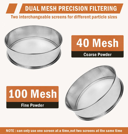 Sidasu 19.6" Stainless Steel Vibrating Sifter Machine, 110V Electric Sieve Shaker with 40 & 100 Mesh Screens, Industrial Powder Screening Machine for Flour, Spice, Grain, Lab& Food Processing