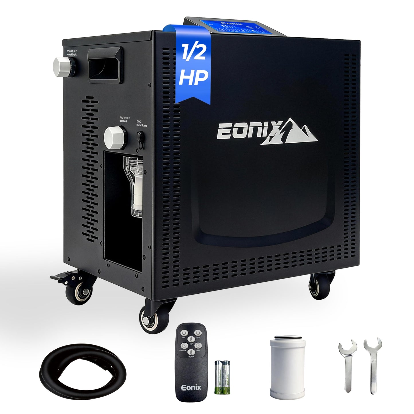 EONIX Upgraded 1/2 HP Cold Plunge Chiller,Ice Bath Water Chiller for Cold Plunge Tubs,Built-in Filter & Water Pump, Insulated Hoses,Quiet Operation,Ice Bath Chiller for Cold Therapy Recovery AC 110V