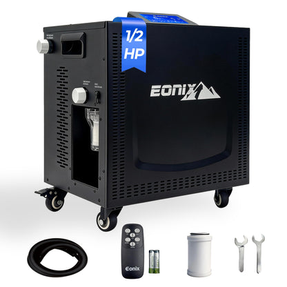 EONIX Upgraded 1/2 HP Cold Plunge Chiller,Ice Bath Water Chiller for Cold Plunge Tubs,Built-in Filter & Water Pump, Insulated Hoses,Quiet Operation,Ice Bath Chiller for Cold Therapy Recovery AC 110V
