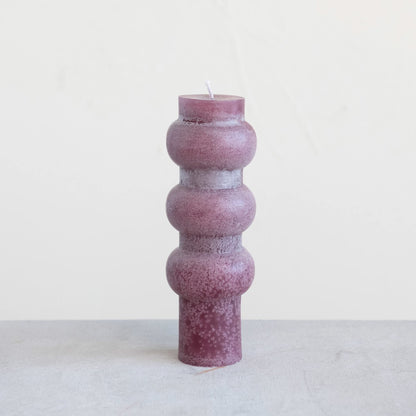 Creative Co-Op Unscented Totem Pillar, Pinot Candles, 3" L x 3" W x 9" H, Purple