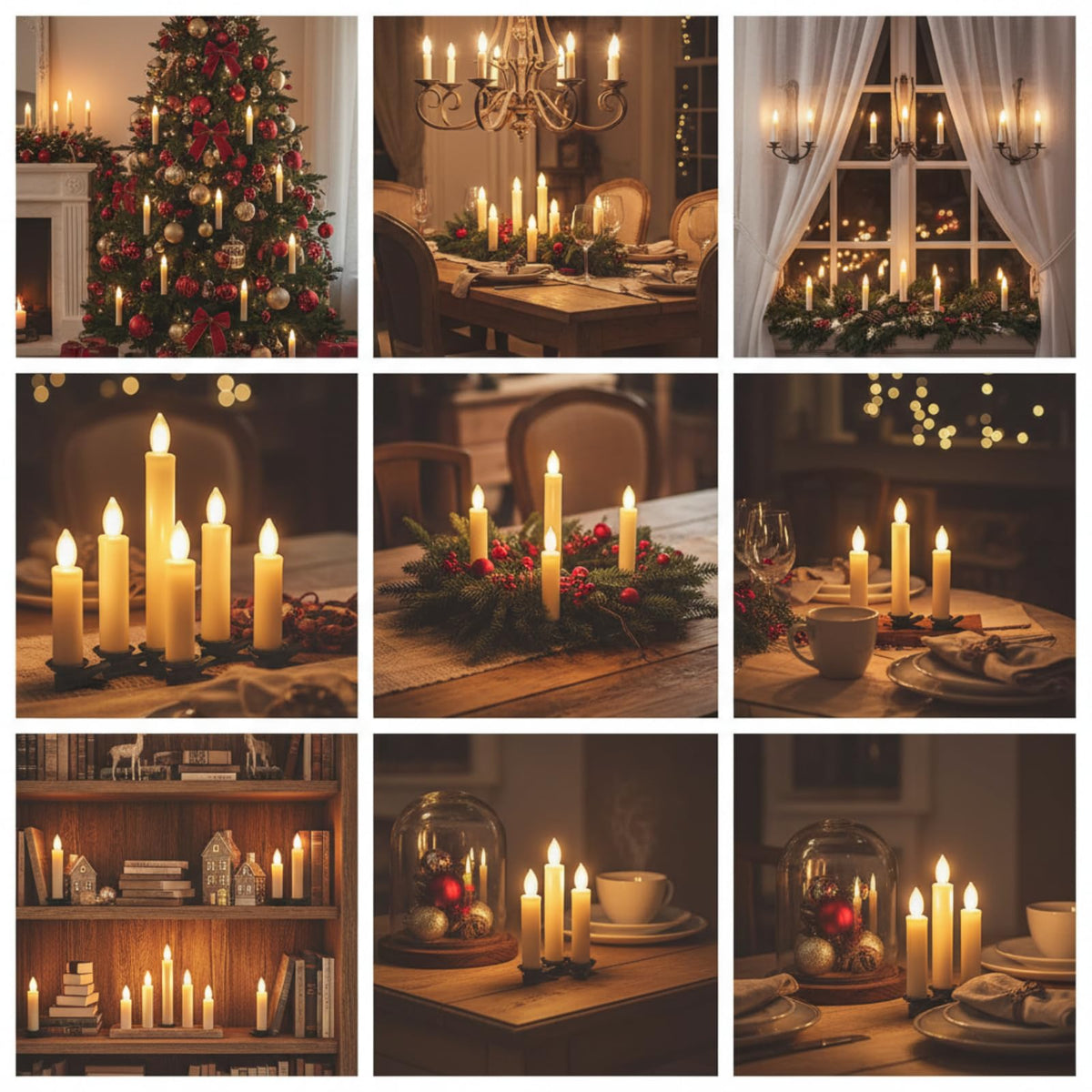 Flameless LED Taper Candles with Clips, 4” Battery Operated Window Candles with Remote Timer Mini LED Chandelier Candlesticks for Home Decor Wedding Church Party & Tree Lighting,10 Pack,Timer