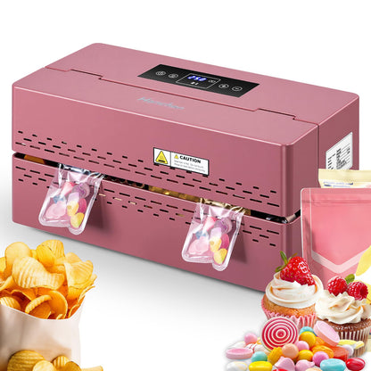 Commercial Heat Sealing Machine, Automatic Continuous Band Sealer | 32-482°F Adjustable with Smart LED Touchscreen | Fast, Quiet & Safe for Home Kitchen, Bakery, Food Storage & Snacks Packaging